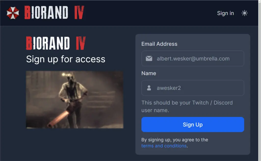 biorand 4 登録画面