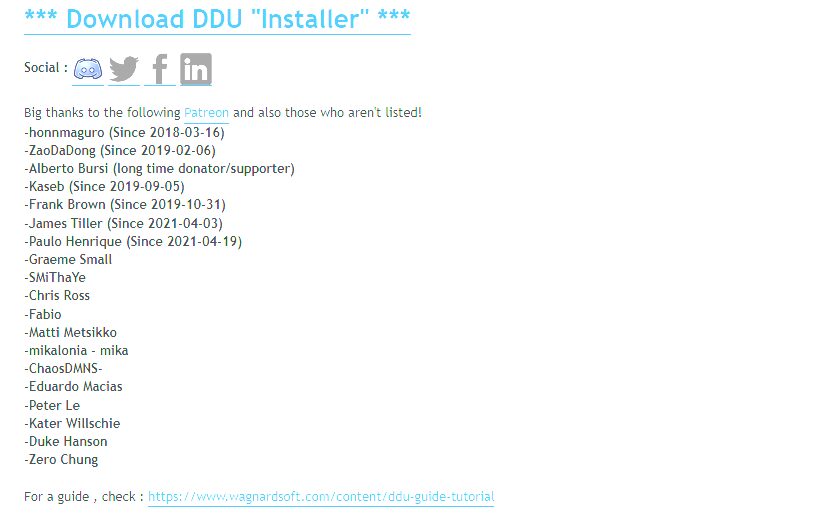 Download DDU "Installer